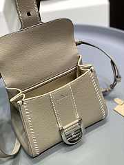 Delvaux Brillant Mini Surpiqué Leather Tourterelle 20x10x16cm - 5