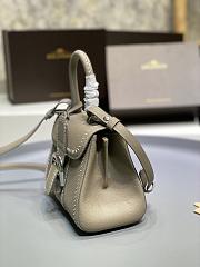 Delvaux Brillant Mini Surpiqué Leather Tourterelle 20x10x16cm - 6