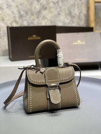 Delvaux Brillant Mini Surpiqué Leather Grey 20x10x16cm