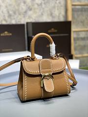 Delvaux Brillant Mini Surpiqué Leather Brown 20x10x16cm - 1