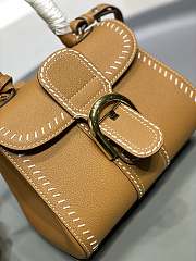 Delvaux Brillant Mini Surpiqué Leather Brown 20x10x16cm - 2