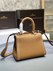 Delvaux Brillant Mini Surpiqué Leather Brown 20x10x16cm - 5
