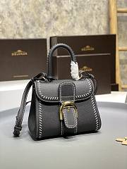 Delvaux Brillant Mini Surpiqué Leather Black 20x10x16cm - 1