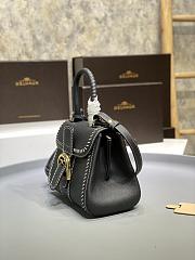 Delvaux Brillant Mini Surpiqué Leather Black 20x10x16cm - 2