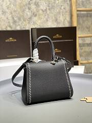 Delvaux Brillant Mini Surpiqué Leather Black 20x10x16cm - 3
