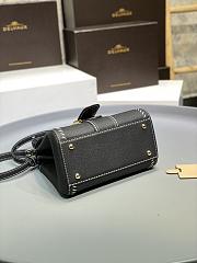 Delvaux Brillant Mini Surpiqué Leather Black 20x10x16cm - 5