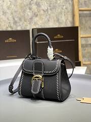 Delvaux Brillant Mini Surpiqué Leather Black 20x10x16cm - 6