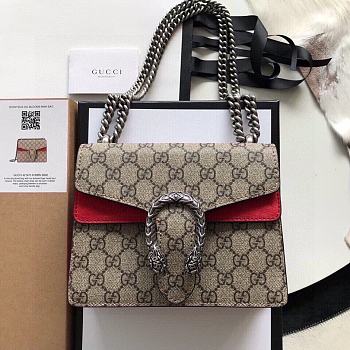 Gucci Dionysus GG Supreme Mini Bag In Red 421970 Size 20cm