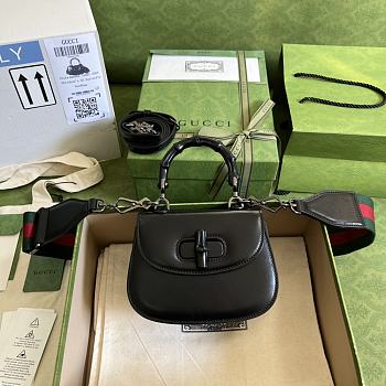 Gucci Bamboo Mini Top Handle Bag Black 686864 17cm