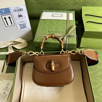 Gucci Bamboo Mini Top Handle Bag Brown 686864 17cm