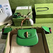 Gucci Bamboo Mini Top Handle Bag Green 686864 17cm - 1
