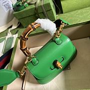 Gucci Bamboo Mini Top Handle Bag Green 686864 17cm - 3
