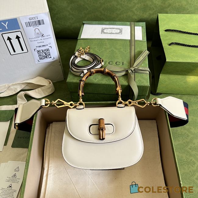 Gucci Bamboo Mini Top Handle Bag ‎686864 White17cm - 1