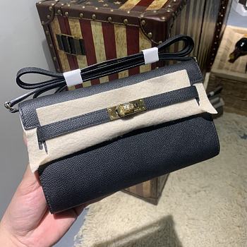 Hermes Kelly Wallet To Go Black RD4006 20cm