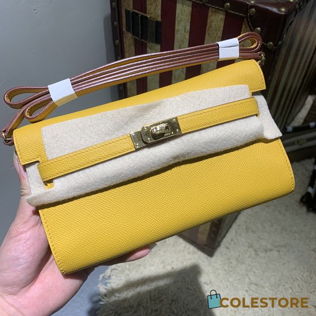 Hermes Kelly Wallet To Go Yellow RD4006 Size 20x11x2 - 1