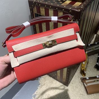 Hermes Kelly Wallet To Go Red RD4006 Size 20x11x2cm