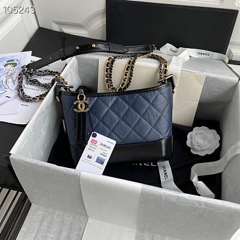 Chanel Gabrielle Hobo Bag In Navy AS1521 Size 20cm
