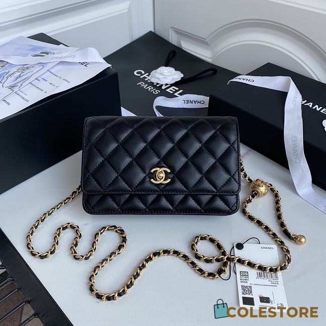 Chanel Wallet On Chain Lambskin Black Size 19cm - 1