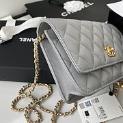 Chanel Wallet On Chain Lambskin Gey Size 19cm - 2