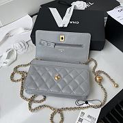 Chanel Wallet On Chain Lambskin Gey Size 19cm - 3