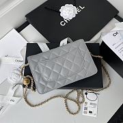 Chanel Wallet On Chain Lambskin Gey Size 19cm - 4