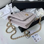 Chanel Wallet On Chain Lambskin Purple Size 19cm - 3
