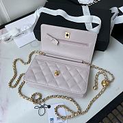 Chanel Wallet On Chain Lambskin Purple Size 19cm - 4
