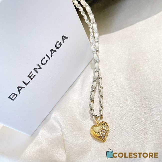 Balenciaga Love Half Dinamond Necklace - 1