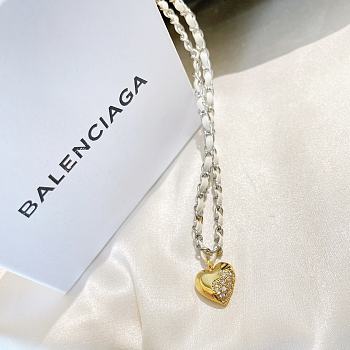 Balenciaga Love Half Dinamond Necklace