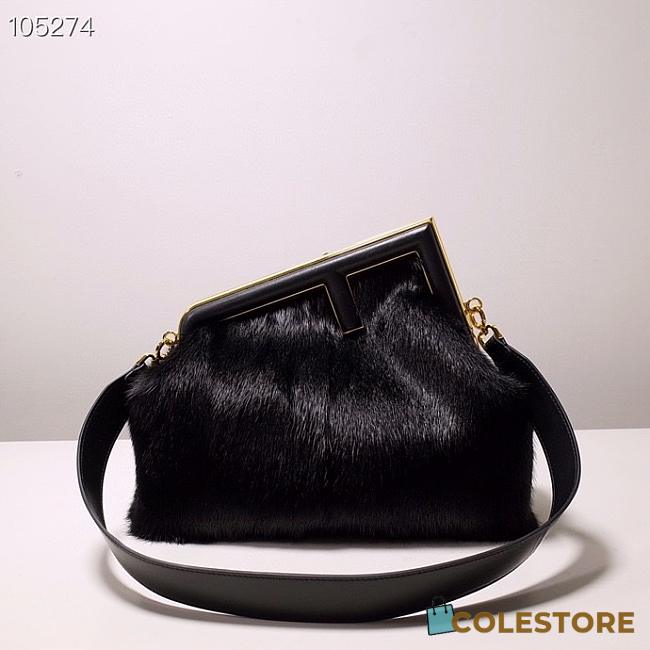 Fendi First Black Mink Bag 32cm - 1
