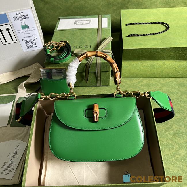 Gucci Bamboo Mini Top Handle Bag Green ‎675797 21cm - 1