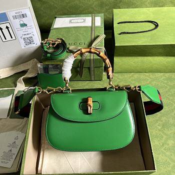 Gucci Bamboo Mini Top Handle Bag Green ‎675797 21cm