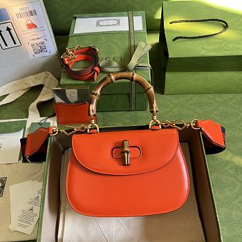 Gucci Bamboo Mini Top Handle Bag Red ‎675797 21cm