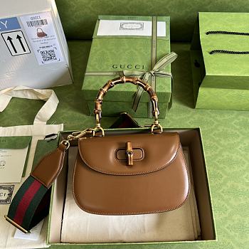 Gucci Bamboo Mini Top Handle Bag Brown ‎675797 21cm