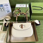 Gucci Bamboo Mini Top Handle Bag White ‎675797 21cm - 1