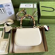 Gucci Bamboo Mini Top Handle Bag White ‎675797 21cm - 6