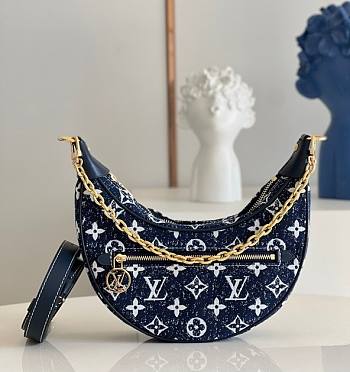 Louis Vuitton Loop Blue Denim Handbag Size 26cm