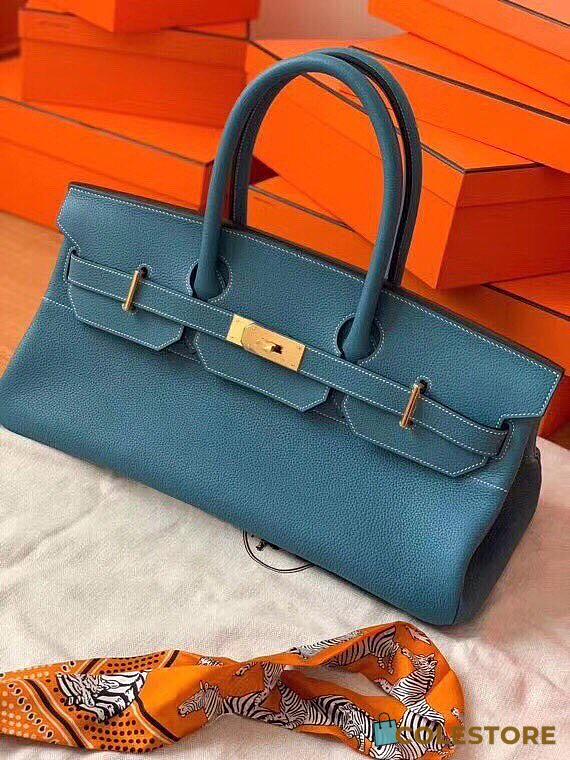 Hermes Birkin Togo Shoulder Bag Blue Size 42cm  - 1