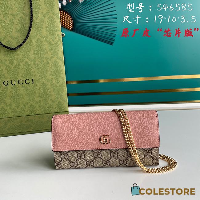 Gucci Marmont Chain Wallet In Pink 546585 Size 19cm - 1
