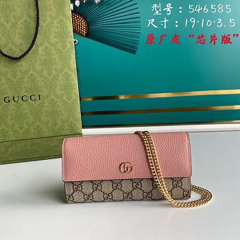 Gucci Marmont Chain Wallet In Pink 546585 Size 19cm