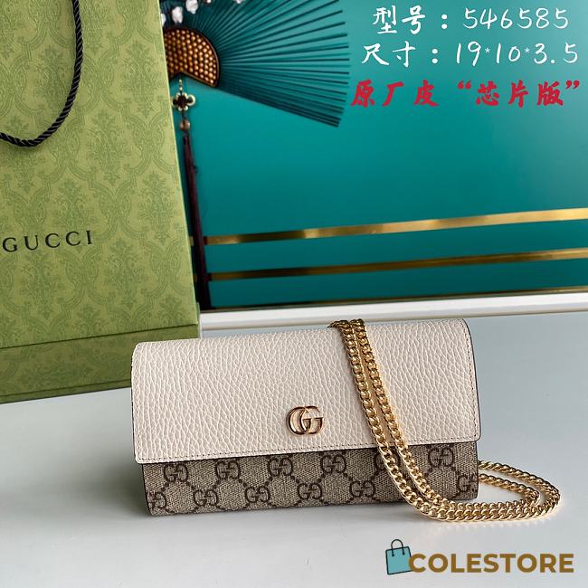 Gucci Marmont Chain Wallet White 546585 Size 19cm - 1