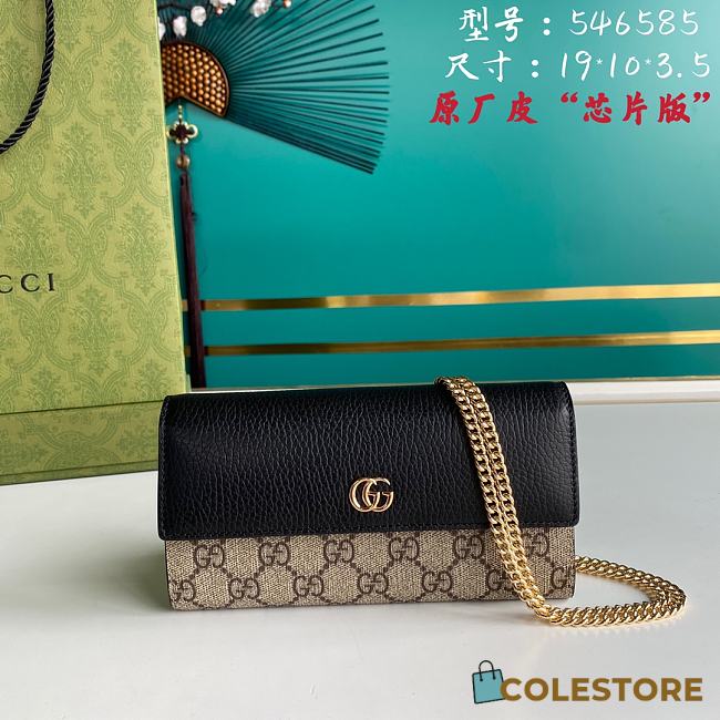 Gucci Marmont Chain Wallet Black 546585 Size 19cm - 1