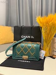 Chanel Boy Bag Latest Bag Blue 67086 Size 25cm - 1
