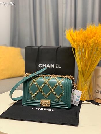 Chanel Boy Bag Latest Bag Blue 67086 Size 25cm