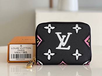 Louis Vuitton Zippy Coin Purse Black M80677 Size 11cm