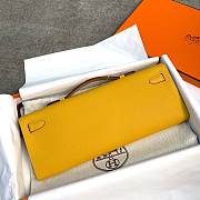Hermes Kelly Clutch Cut Epsom Leather Yellow Size 31cm - 2