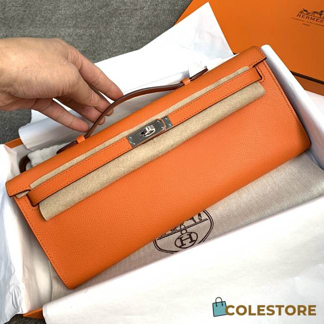 Hermes Kelly Clutch Cut Epsom Leather Orange Size 31cm - 1