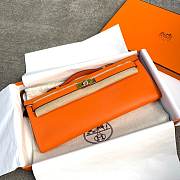 Hermes Kelly Clutch Cut Epsom Leather Orange Size 31cm - 3