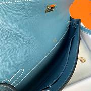Hermes Kelly Clutch Cut Epsom Leather Blue Size 31cm - 4