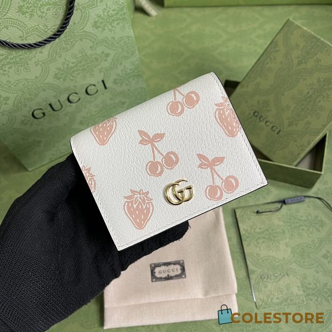 Gucci GG Marmont Berry Card Wallet White 456126 Size 11cm - 1